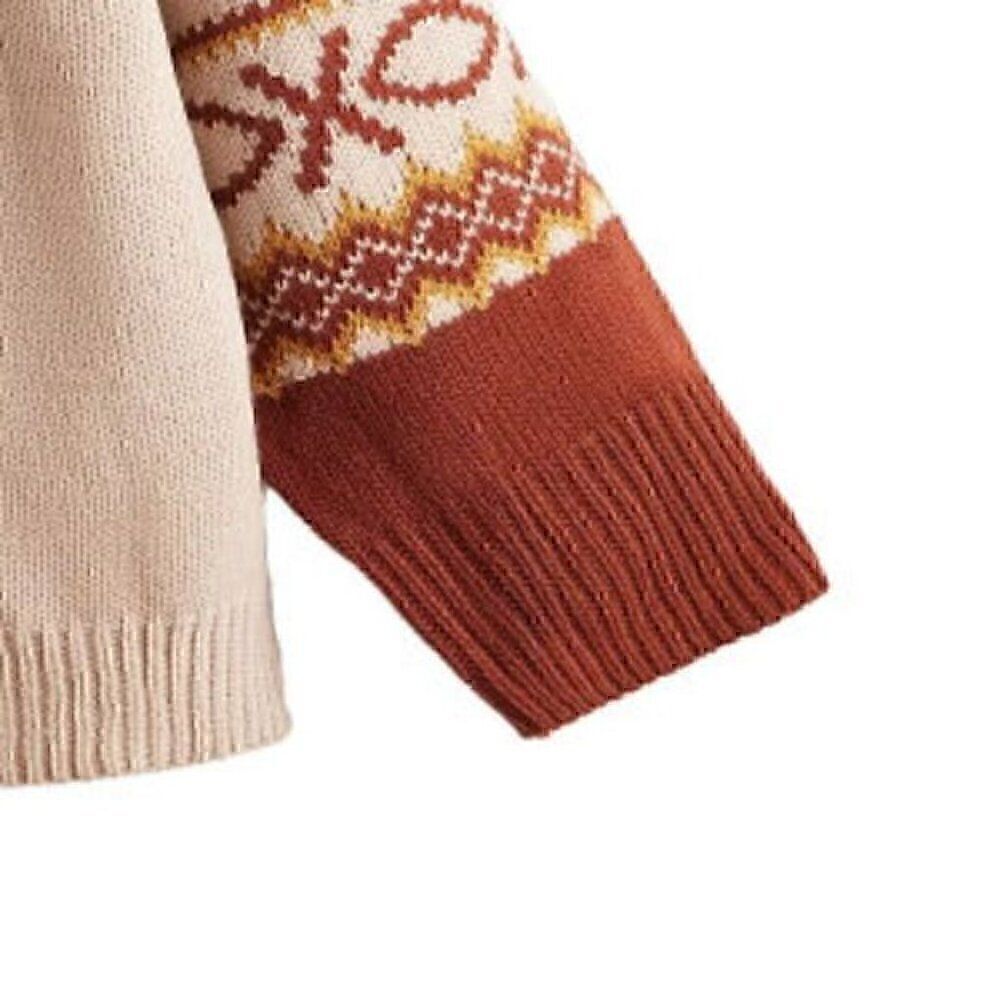 Fair Isle Christmas Tree Pattern Pull Over Crew Neck Brown Sweater  plus 3X kjp - Picture 8 of 8